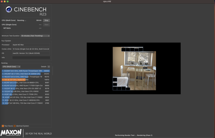 Leistung in Cinebench R23 (Bild: Oliver Nickel/Golem.de)